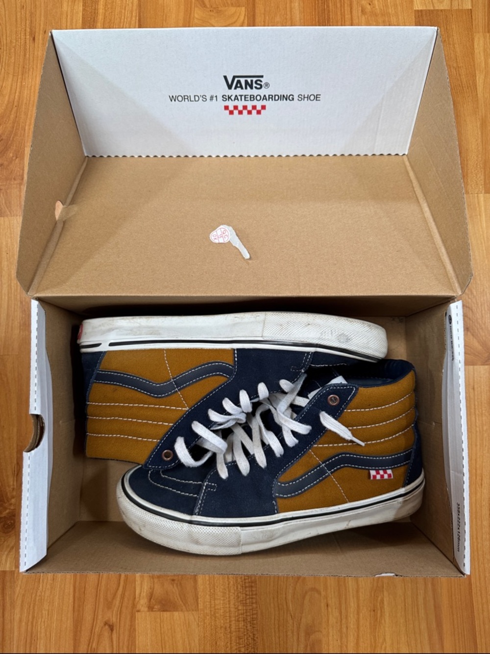 Vans Andrew Reynolds Navy and Mustard High-Top Skate Shoes